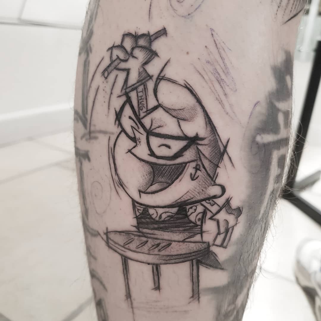Childhood tv show Dexter tattoo